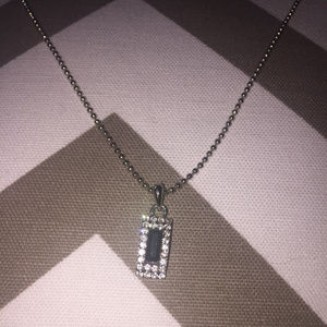 NWOT Rhinestone & Black Pendant Necklace